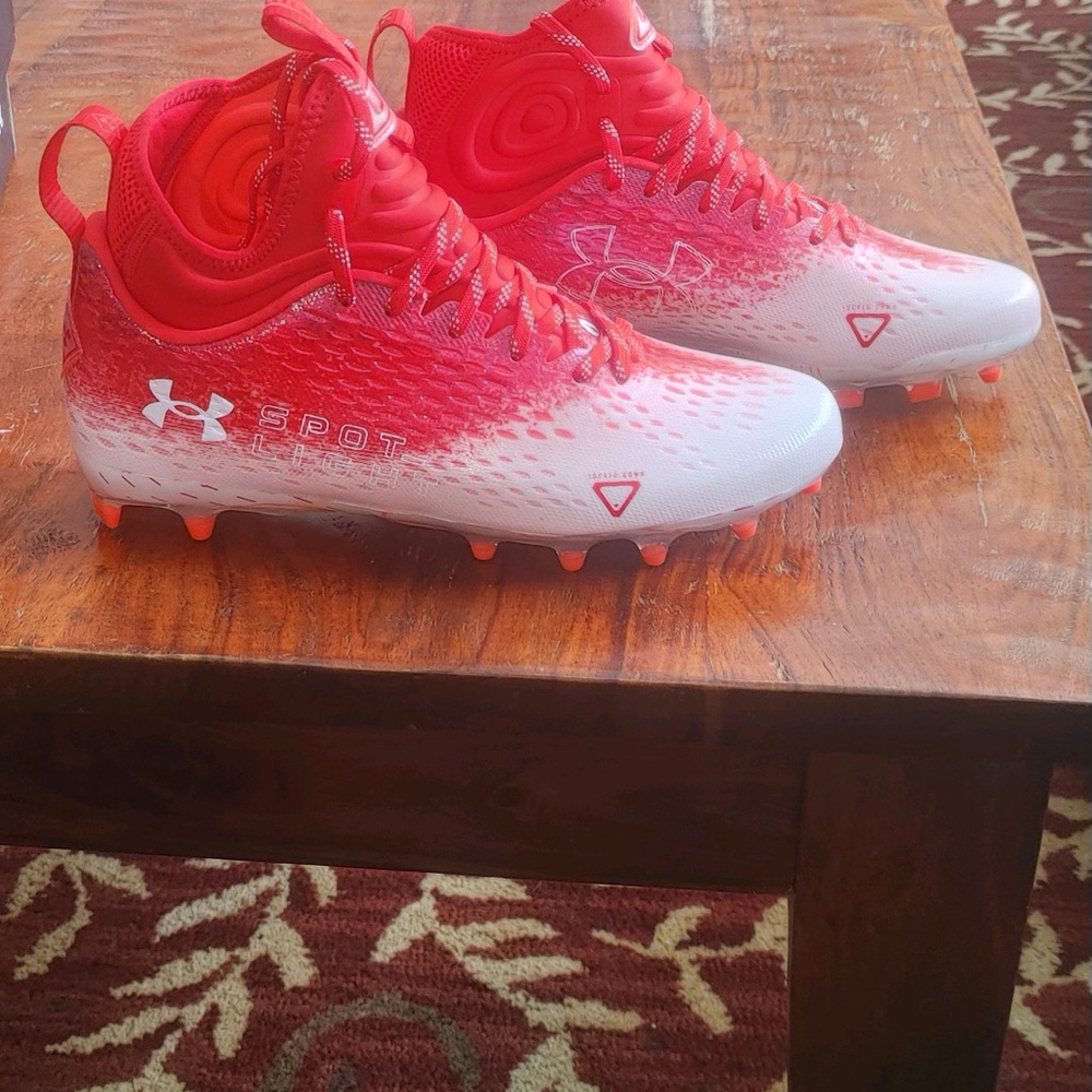 Under Armour Red and White Athletic Shoes